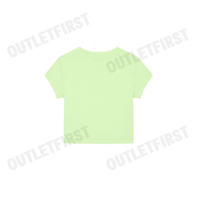 CALVIN KLEIN JEANS รุ่น MONOLOGO BABY TEE CODE: 47AB802 64O เสื้อครอป เสื้อผู้หญิง เสื้อแขนสั้น