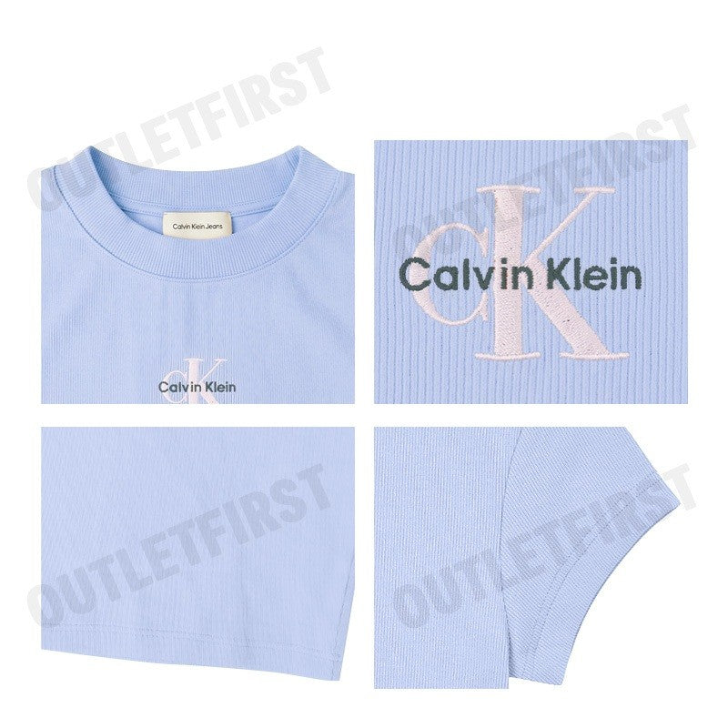 CALVIN KLEIN JEANS รุ่น MONOLOGO BABY TEE CODE: 47AB802 VHP เสื้อครอป เสื้อผู้หญิง เสื้อแขนสั้น