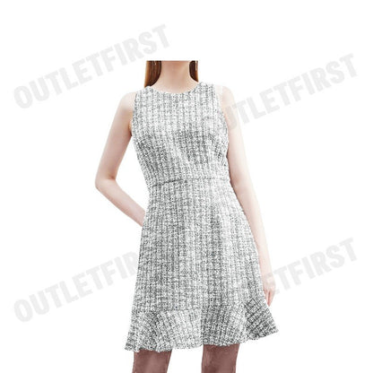 G2000 รุ่น WOMEN CLOTHING MERMAID HEM BOW BACK TWEED DRESS FIT & FLARE SHAPE CODE: 4623139601 ชุดเดรสผู้หญิง เดรสสีขาว
