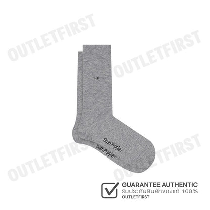 HUSH PUPPIES รุ่น MEN'S INNERWEAR SOCKS 1 PAIRS CODE: HU HXC001 (GREY) ถุงเท้า ถุงเท้าข้อยาว ถุงเท้าสีเทา