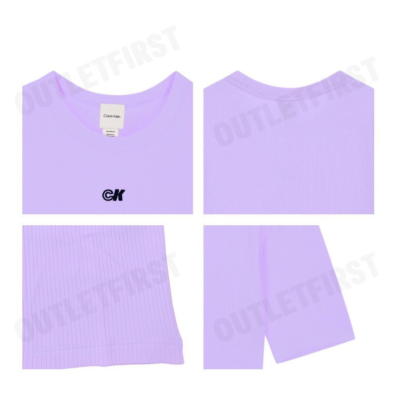 CALVIN KLEIN รุ่น MODAL STRETCH MONOGRAM LOGO GRAPHIC SLIM T-SHIRT CODE: 44C901G XEF เสื้อยืด เสื้อคอกลม เสื้อผู้หญิง