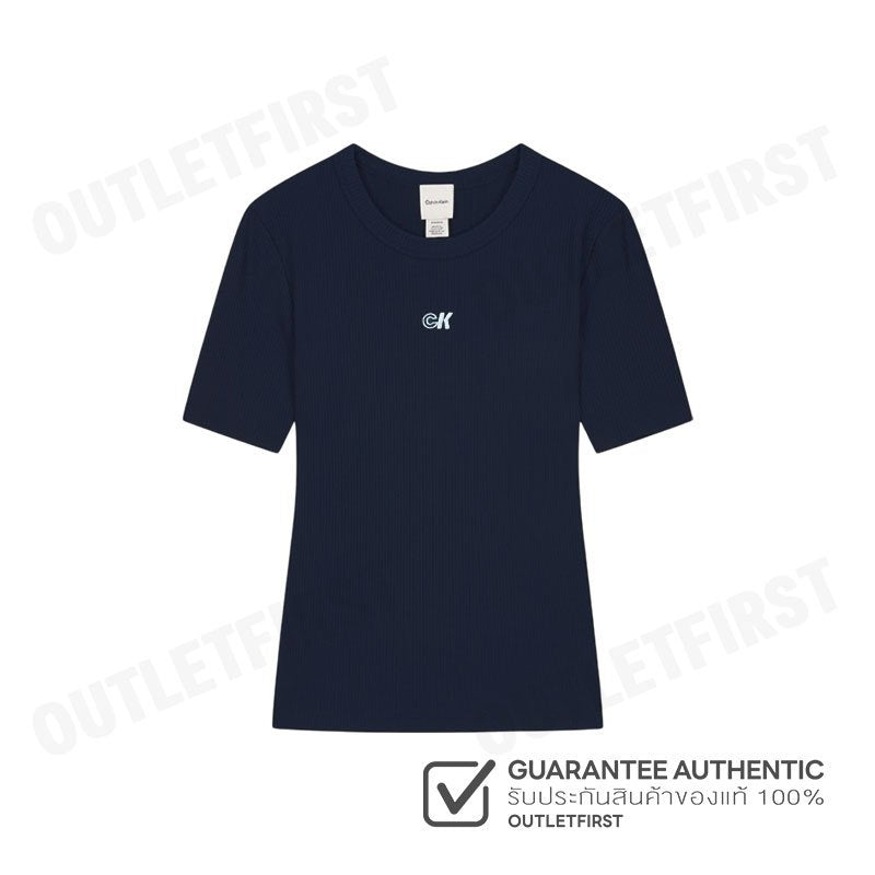 CALVIN KLEIN MODAL STRETCH MONOGRAM LOGO GRAPHIC SLIM T-SHIRT COLOR NAVY CODE: 44C901G CEF