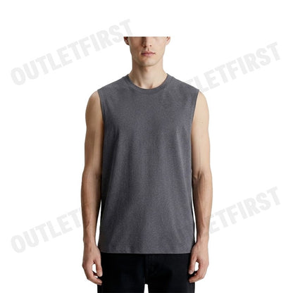 CALVIN KLEIN JEANS MEN'S RELAXED COTTON HEMP TANK TOP COLOR GREY CODE: 4RB254G PF1