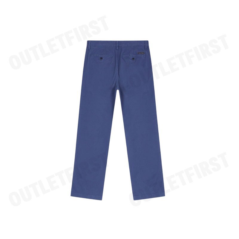 CALVIN KLEIN รุ่น 90S STRAIGHT TWILL CHINOS CODE: 4RB602G RLY กางเกงขายาว กางเกงสีน้ำเงิน กางเกงผู้ชาย