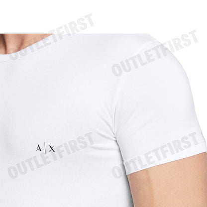 ARMANI EXCHANGE รุ่น PACK OF 2 JERSEY T-SHIRTS CODE: 956005 CC282 42520 เซ็ทเสื้อยืดคอกลม 2 ตัว เสื้อแขนสั้น เสื้อขาวดำ