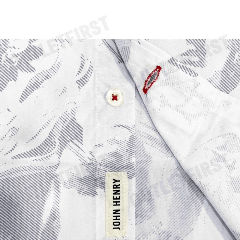 JOHN HENRY รุ่น MEN'S SHORT SLEEVES SLIM FIT SHIRT (WHITE) CODE: JH F424MSSSM32 เสื้อเชิ้ตแขนสั้น เสื้อเชิ้ตผู้ชาย