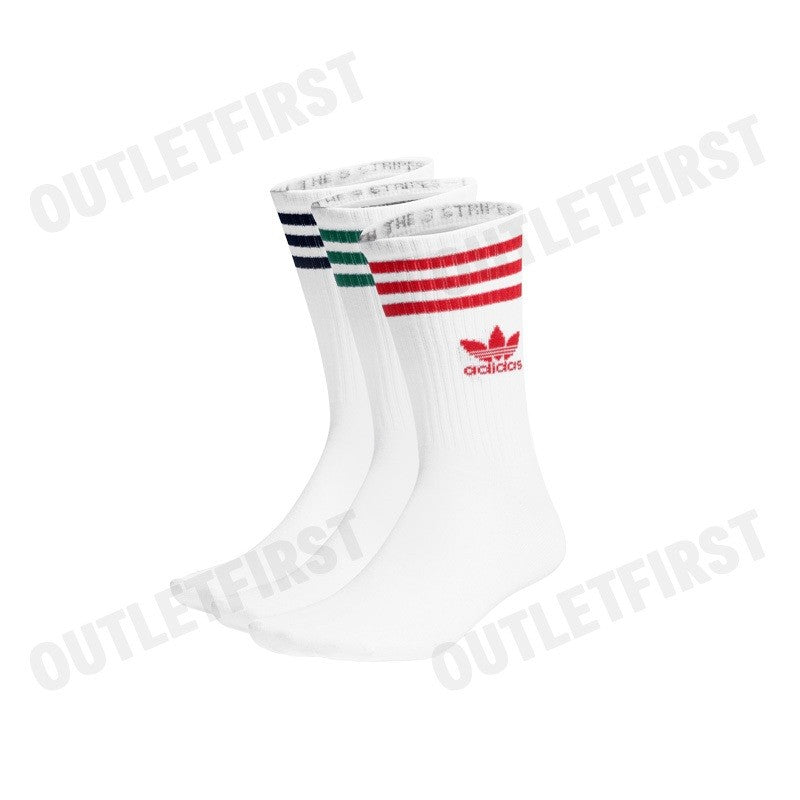 ADIDAS รุ่น MID CUT CREW SOCKS 3 PAIRS CODE: IL5026 ถุงเท้า ถุงเท้าอดิดาส ถุงเท้าสีขาว