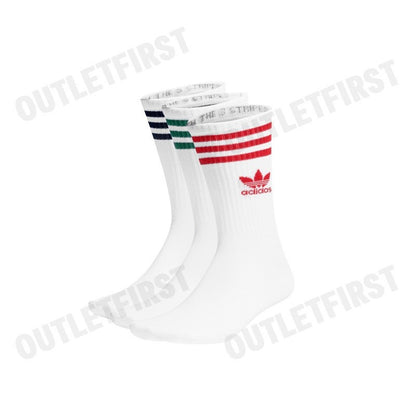 ADIDAS รุ่น MID CUT CREW SOCKS 3 PAIRS CODE: IL5026 ถุงเท้า ถุงเท้าอดิดาส ถุงเท้าสีขาว
