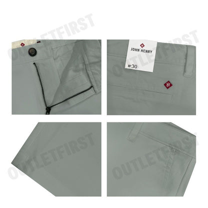 JOHN HENRY รุ่น MEN'S SLIM FIT SHORTS PANT (GREY) CODE: JH F124MSHSM02 กางเกงขาสั้น กางเกงลำลอง กางเกงผู้ชาย