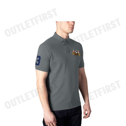 POLO RALPH LAUREN รุ่น CUSTOM SLIM FIT TRIPLE-PONY POLO SHIRT CODE: 710868798006 เสื้อโปโล เสื้อโปโลผู้ชาย โปโลแขนสั้น