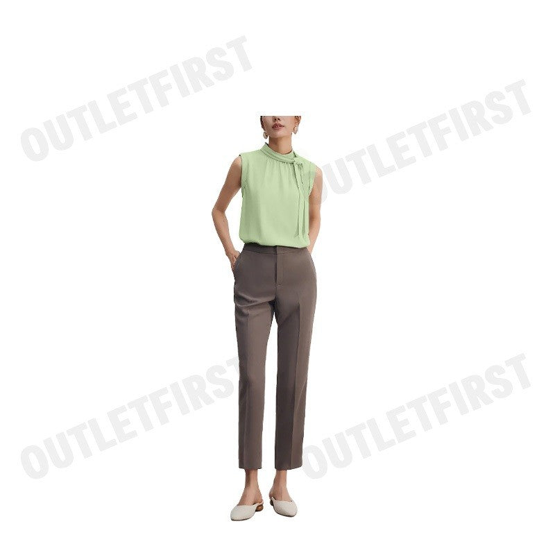 G2000 รุ่น CREPE STAND COLLAR BLOUSE WITH DETACHABLE TIE CODE: 46241491 50 เสื้อเบลาส์ผู้หญิง เสื้อแขนกุด เสื้อกล้าม