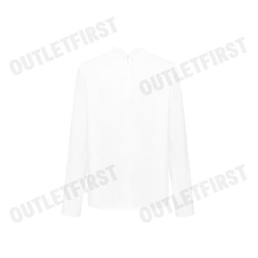 G2000 รุ่น WOMEN'S SATIN STAND COLLAR RUFFLED LONG SLEEVES BLOUSE CODE: 46241091 01 เสื้อเบลาส์ เสื้อผู้หญิง เสื้อสีขาว