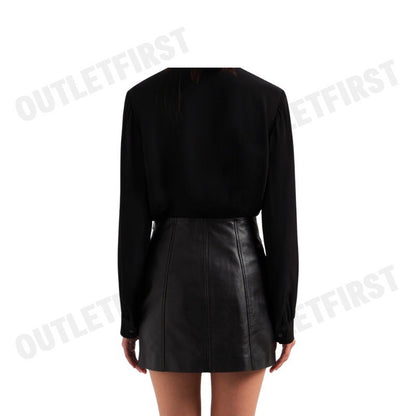 ARMANI EXCHANGE  รุ่น WOMEN'S CREPE DE CHINE SHIRT WITH BOW CODE: 6DYH04 YN6UZ 1200 เสื้อเบลาส์ผู้หญิง เสื้อสีดำ