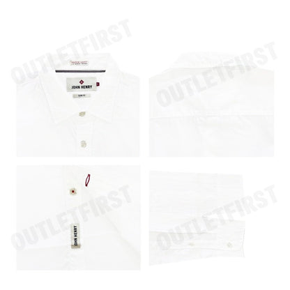 JOHN HENRY รุ่น MEN'S LONG SLEEVES SLIM FIT SHIRT (WHITE) CODE: JH F624MSLSM52 เสื้อเชิ้ตแขนยาวผู้ชาย เสื้อสีขาว สลิมฟิต