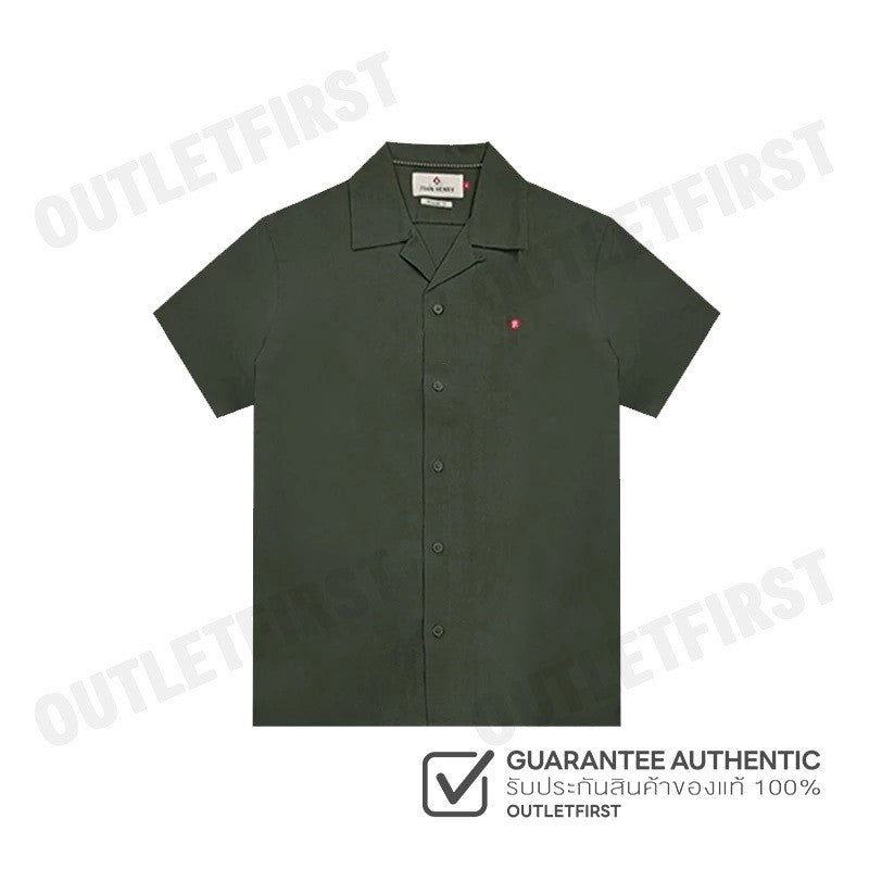 JOHN HENRY รุ่น MEN'S SHORT SLEEVES SHIRTS (MOSS GREEN) CODE: JH S224MSSRG26 เสื้อเชิ้ต เสื้อแขนสั้น เสื้อโปโล