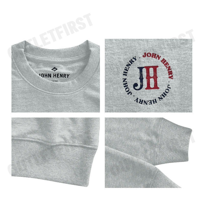 JOHN HENRY รุ่น MEN'S SLIM FIT SWEATER (GREY) CODE: JH S125MPUSM21 เสื้อสเวตเตอร์ เสื้อผู้ชาย เสื้อสีเทา