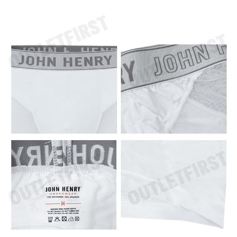 JOHN HENRY รุ่น UNDERWEAR FASHION MEN'S BOXER BRIEFS CODE: JU JU3ME001 (WHITE) กางเกงชั้นในผู้ชาย กางเกงในซีทรู