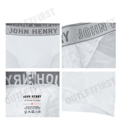 JOHN HENRY รุ่น UNDERWEAR FASHION MEN'S BOXER BRIEFS CODE: JU JU3ME001 (WHITE) กางเกงชั้นในผู้ชาย กางเกงในซีทรู