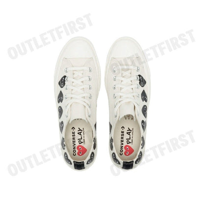 PLAY COMME DES GARÇONS X CONVERSE รุ่น CHUCK 70 MULTI HEART CODE: A08150C รองเท้าผ้าใบ รองเท้าผ้าใบยูนิเซ็กส์