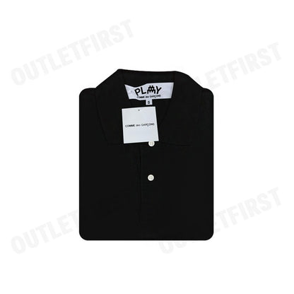 PLAY COMME DES GARÇONS รุ่น MEN POLO SHIRT CODE: AZ-T336 (BLACK) เสื้อโปโลผู้ชาย เสื้อหัวใจสีแดงเอเลี่ยน โปโลแขนสั้น