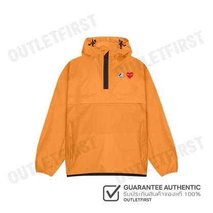 PLAY COMME DES GARÇONS X K-WAY รุ่น MEN CDG X K-WAY LEON JACKET CODE: AZ J502 051 1 2 (ORANGE) เสื้อแจ็คเก็ตผู้ชาย