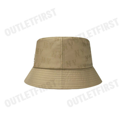 MLB รุ่น JACQUARD EMBO MONOGRAM BUCKET HAT CODE: 3AHTM014N 50BGS หมวกบักเก็ต หมวกสีเบจ หมวกเอ็มแอลบี
