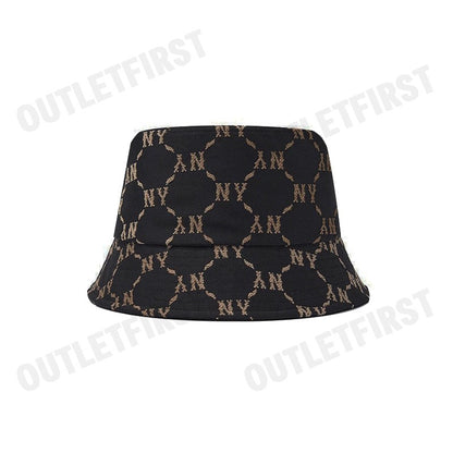 MLB รุ่น JACQUARD DIA MONOGRAM BUCKET HAT CODE: 3AHTM024N 50BKS หมวกบักเก็ต หมวกสีดำ หมวกNY