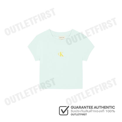 CALVIN KLEIN JEANS รุ่น MONOLOGO BABY TEE CODE: 47AB802 D1T เสื้อครอป เสื้อผู้หญิง เสื้อแขนสั้น