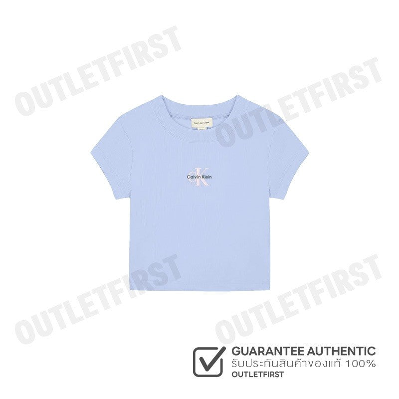 CALVIN KLEIN JEANS รุ่น MONOLOGO BABY TEE CODE: 47AB802 VHP เสื้อครอป เสื้อผู้หญิง เสื้อแขนสั้น