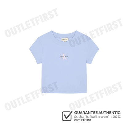 CALVIN KLEIN JEANS รุ่น MONOLOGO BABY TEE CODE: 47AB802 VHP เสื้อครอป เสื้อผู้หญิง เสื้อแขนสั้น