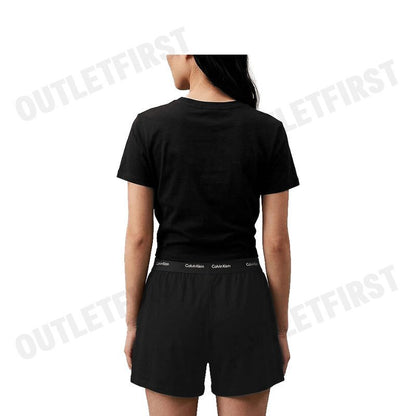 CALVIN KLEIN รุ่น TERRY LOUNGE SLEEP SHORTS CODE: QS7275 UB1 กางเกงผู้หญิง กางเกงขาสั้น กางเกงขาสั้นสีดำ