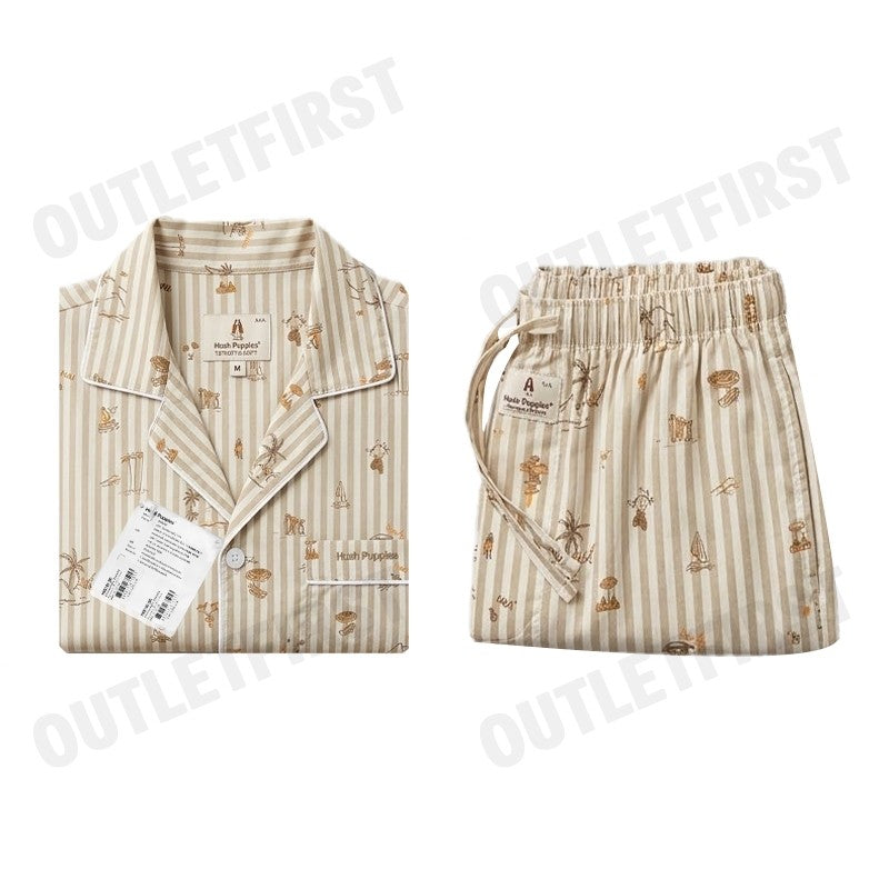 HUSH PUPPIES MEN'S SHORT-SLEEVE SLEEPWEAR SET COLOR YELLOW  CODE: HU H8B180 (YELLOW)