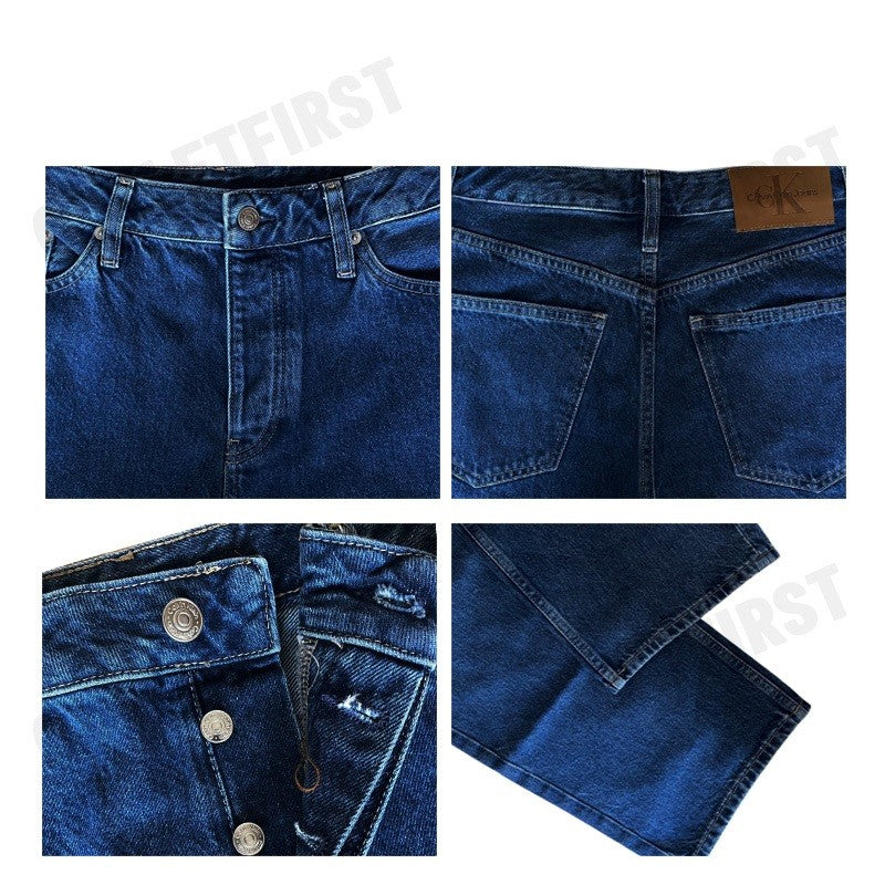 CALVIN KLEIN JEANS  WOMEN'S 90S LOOSE JEANS COLOR DARK BLUE DENIM CODE: J223996 1A4