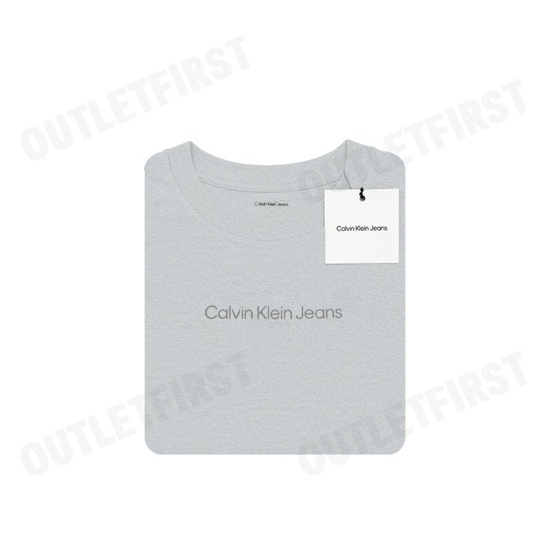 CALVIN KLEIN JEANS WOMEN'S LOGO BABY CROP SHORT SLEEVE T-SHIRT COLOR GREY CODE: 47AB817 P79