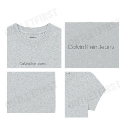 CALVIN KLEIN JEANS WOMEN'S LOGO BABY CROP SHORT SLEEVE T-SHIRT COLOR GREY CODE: 47AB817 P79