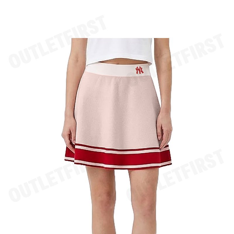 MLB รุ่น MINI PLEATED SKIRT VARSITY SPORTIVE CODE 3FSKV0344 50CRD กระโปรงสั้น กระโปรงผู้หญิง กระโปรงสีขาวครีม