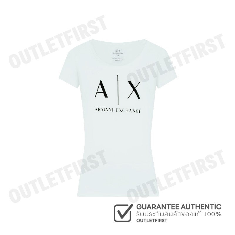 ARMANI EXCHANGE รุ่น PIMA COTTON PRINT LONG SLEEVE T-SHIRT CODE: 8NYT70 YJ16Z U9093 เสื้อยืดคอกลม เสื้อผู้หญิง แขนสั้น