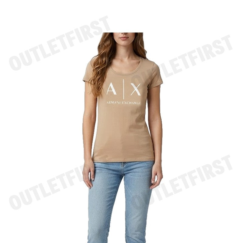 ARMANI EXCHANGE รุ่น PIMA COTTON PRINT LONG SLEEVE T-SHIRT CODE: 8NYT70 YJ16Z U6218 เสื้อยืดคอกลม เสื้อผู้หญิง แขนสั้น