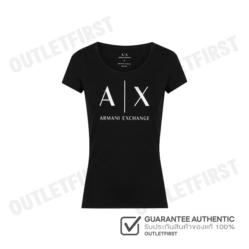 ARMANI EXCHANGE รุ่น PIMA COTTON PRINT LONG SLEEVE T-SHIRT CODE: 8NYT70 YJ16Z 1200 เสื้อยืดคอกลม เสื้อผู้หญิง แขนสั้น
