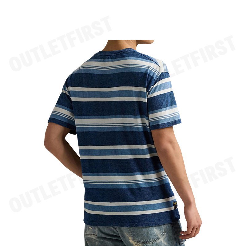 POLO RALPH LAUREN รุ่น CLASSIC FIT STRIPED COTTON-LINEN T-SHIRT CODE: 710958234001 เสื้อยืด เสื้อแขนสั้น เสื้อผู้หญิง