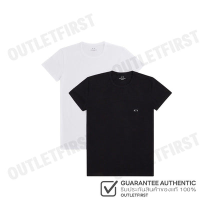 ARMANI EXCHANGE รุ่น PACK OF 2 JERSEY T-SHIRTS CODE: 956005 CC282 42520 เซ็ทเสื้อยืดคอกลม 2 ตัว เสื้อแขนสั้น เสื้อขาวดำ