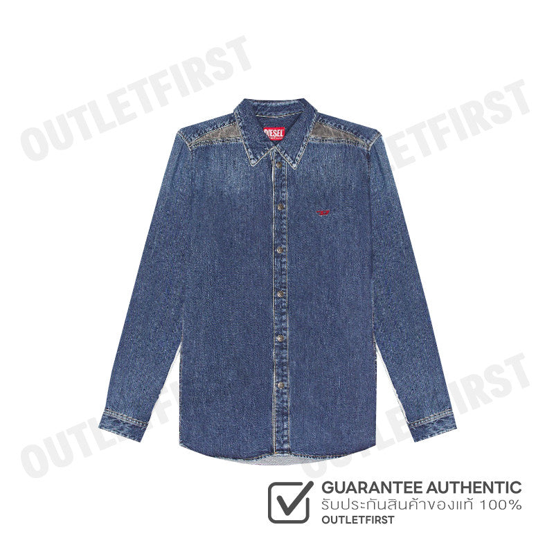 DIESEL รุ่น SIMPLY DENIM SHIRT CODE: A09157 068CZ 03318 เสื้อแจ็คเก็ตแขนยาว เสื้อผู้ชาย เสื้อยีนส์