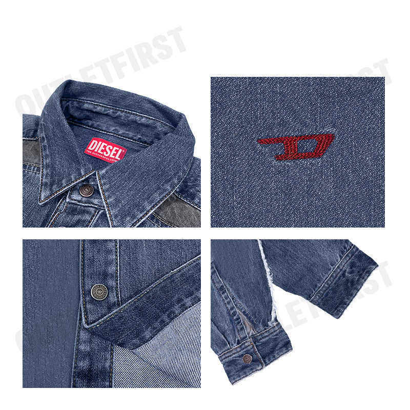 DIESEL รุ่น SIMPLY DENIM SHIRT CODE: A09157 068CZ 03318 เสื้อแจ็คเก็ตแขนยาว เสื้อผู้ชาย เสื้อยีนส์