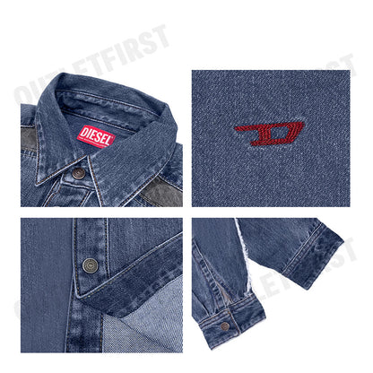 DIESEL รุ่น SIMPLY DENIM SHIRT CODE: A09157 068CZ 03318 เสื้อแจ็คเก็ตแขนยาว เสื้อผู้ชาย เสื้อยีนส์