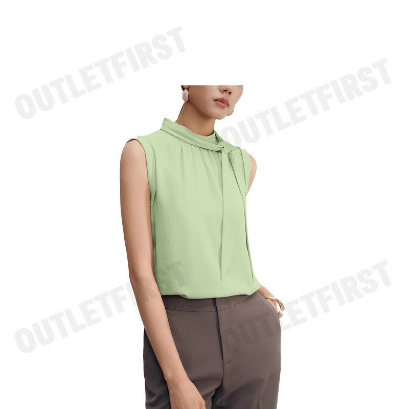 G2000 รุ่น CREPE STAND COLLAR BLOUSE WITH DETACHABLE TIE CODE: 46241491 50 เสื้อเบลาส์ผู้หญิง เสื้อแขนกุด เสื้อกล้าม