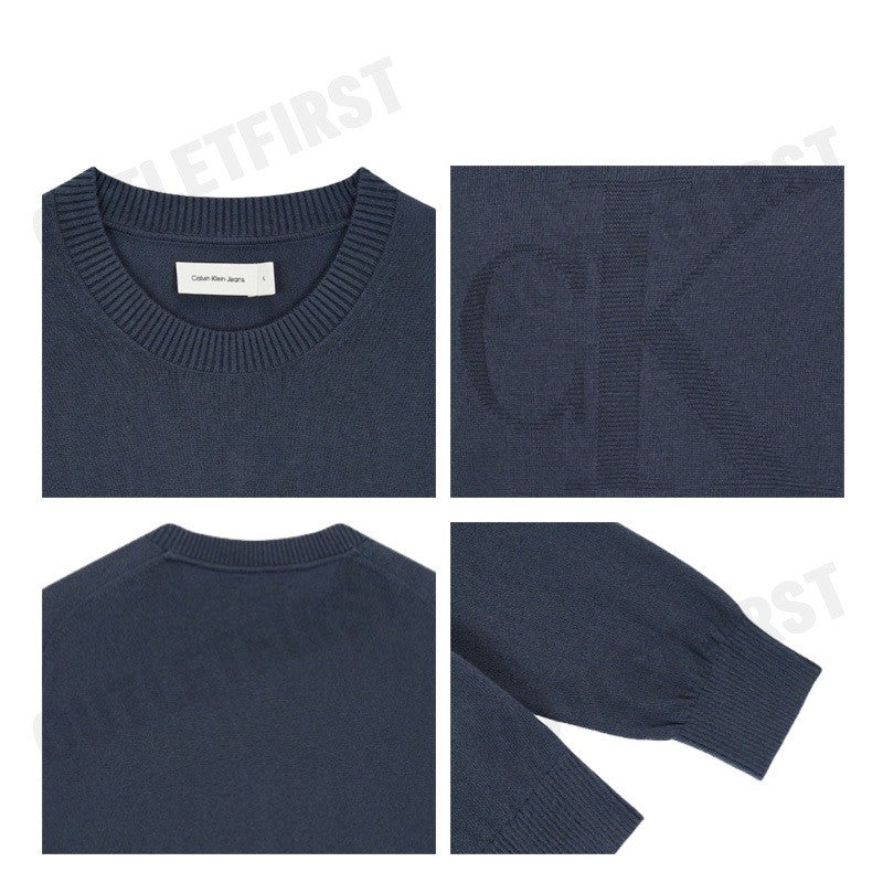 CALVIN KLEIN JEANS รุ่น MEN'S CK INTARSIA MIXED STITCH SWEATER CODE: J326453 BAN เสื้อสเวตเตอร์ เสื้อแขนยาว เสื้อผู้ชาย