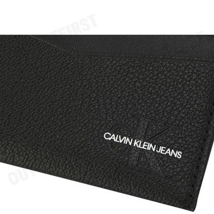 CALVIN KLEIN JEANS รุ่น MEN'S EMBOSSED LEATHER CARD HOLDER CODE: HP1630 001 กระเป๋าใส่การ์ด กระเป๋าผู้ชาย กระเป๋าสีดำ