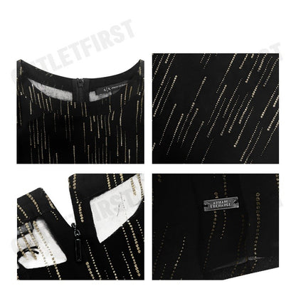ARMANI EXCHANGE รุ่น WOMEN'S BLACK PATTERNED BLOUSE CODE: 6DYH44 YN2VZ 42AP เสื้อเบลาส์ผู้หญิง เสื้อสีดำ เสื้อแขนกุด