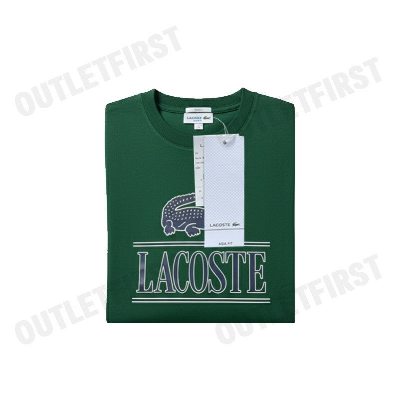 LACOSTE รุ่น MEN'S REGULAR FIT SIGNATURE PRINT T-SHIRT CODE: TH6403 10 132 เสื้อยืดคอกลมผู้ชาย เสื้อสีเขียว เสื้อลาคอส