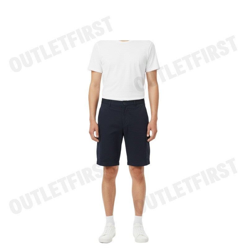 ARMANI EXCHANGE รุ่น MEN'S COTTON CARGO SHORTS WITH POCKETS CODE: 3DZS07 ZN3TZ 15DK กางเกงขาสั้นผู้ชาย  สีกรม สามส่วน